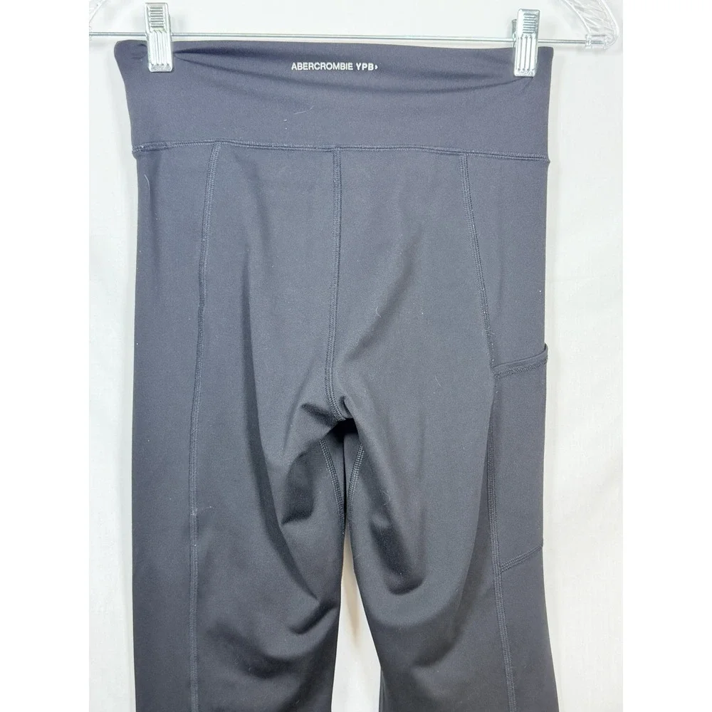 Abercrombie Kids YPB Flare Leggings Girls 13/14 Black Athletic Yoga Pants‎